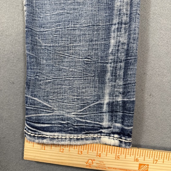Rock Revival Jean Women 25 CELINDA Straight  Distressed THICK STITCH RHINESTONE - Picture 7 of 10